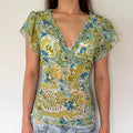 floral tie back babydoll top