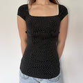 polka dot milkmaid style top
