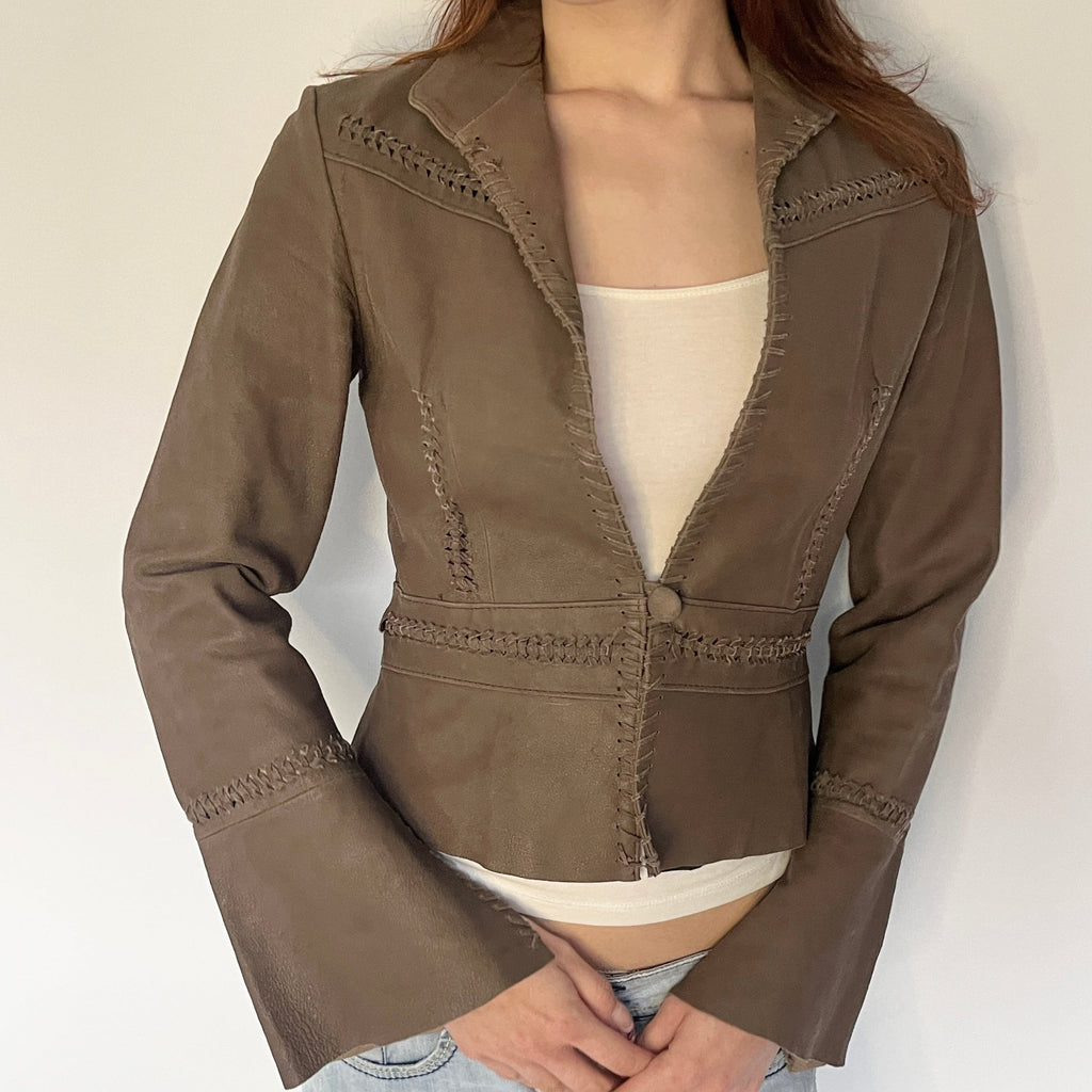 Morgan De Toi brown leather jacket