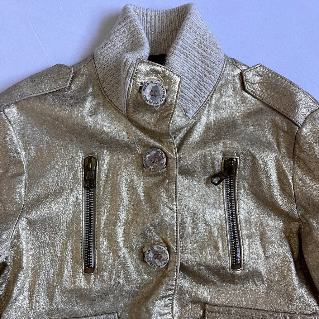 Phard gold leather bomber jacket