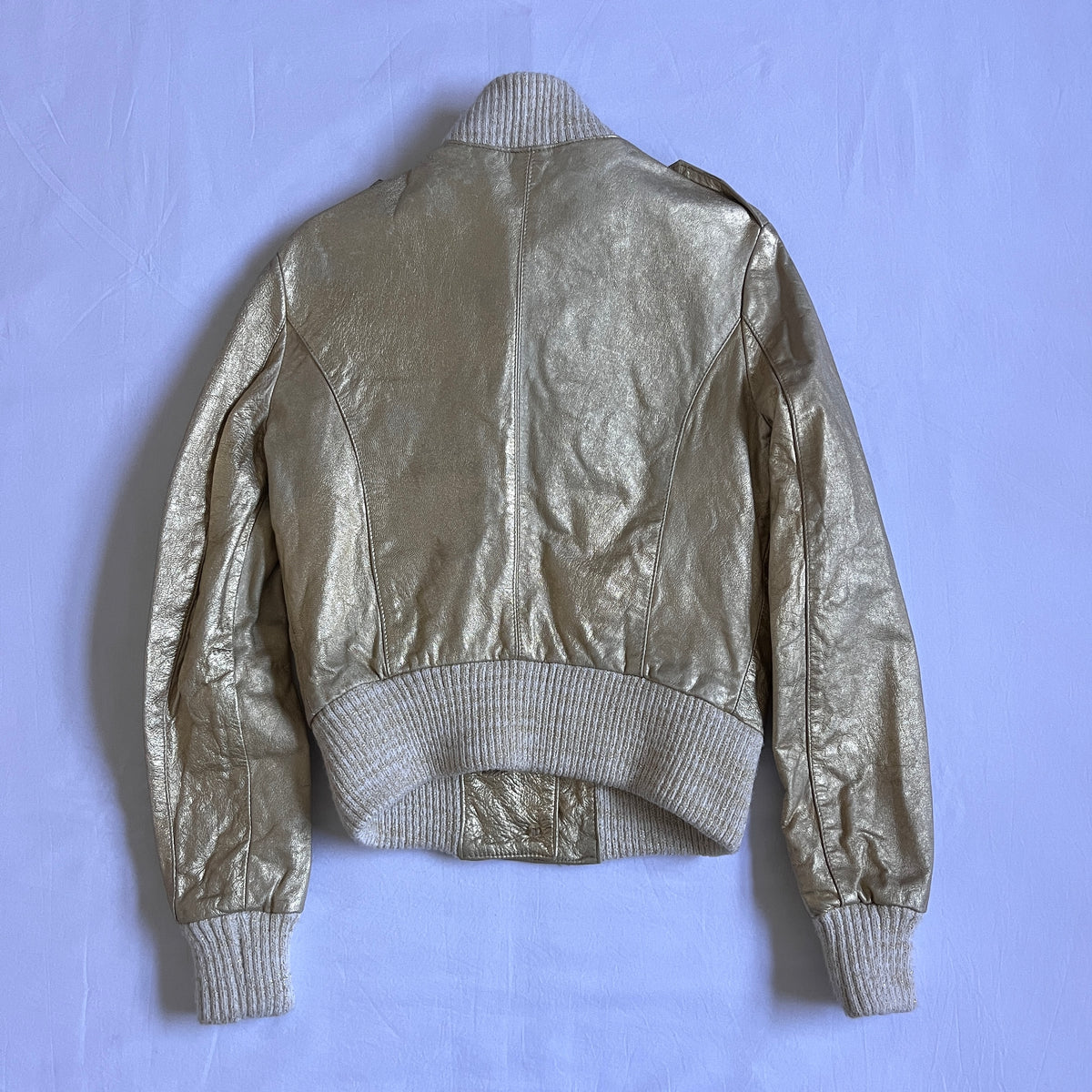 Phard gold leather bomber jacket