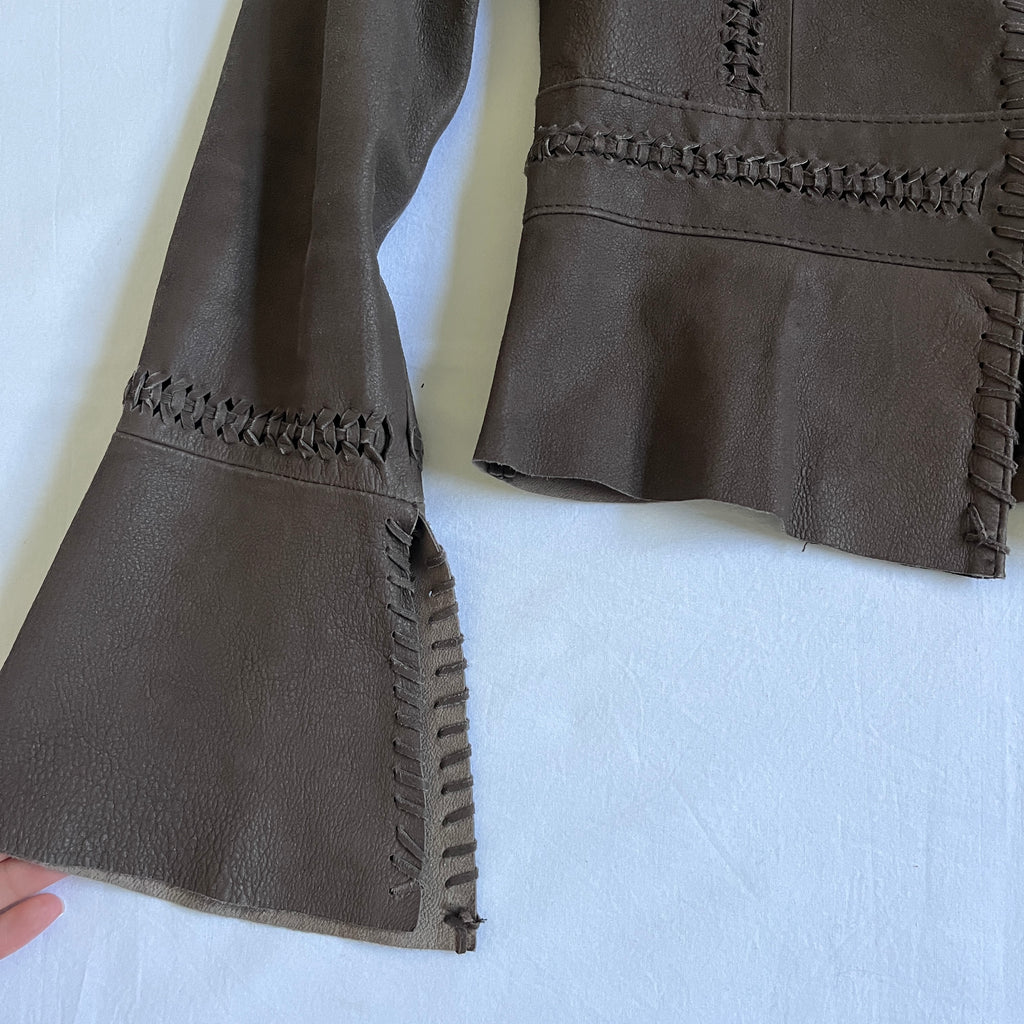 Morgan De Toi brown leather jacket