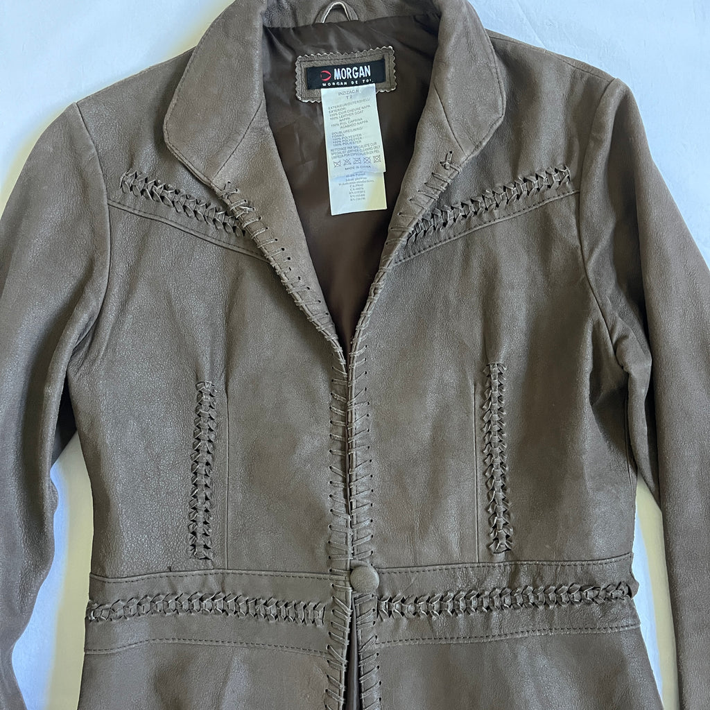 Morgan De Toi brown leather jacket