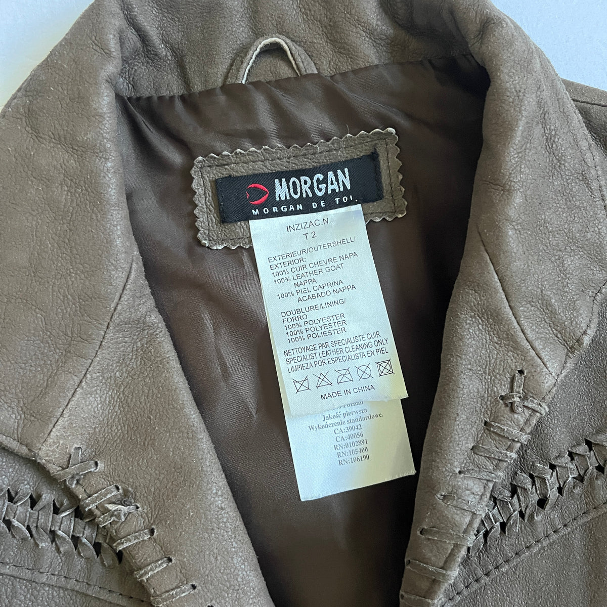 Morgan De Toi brown leather jacket