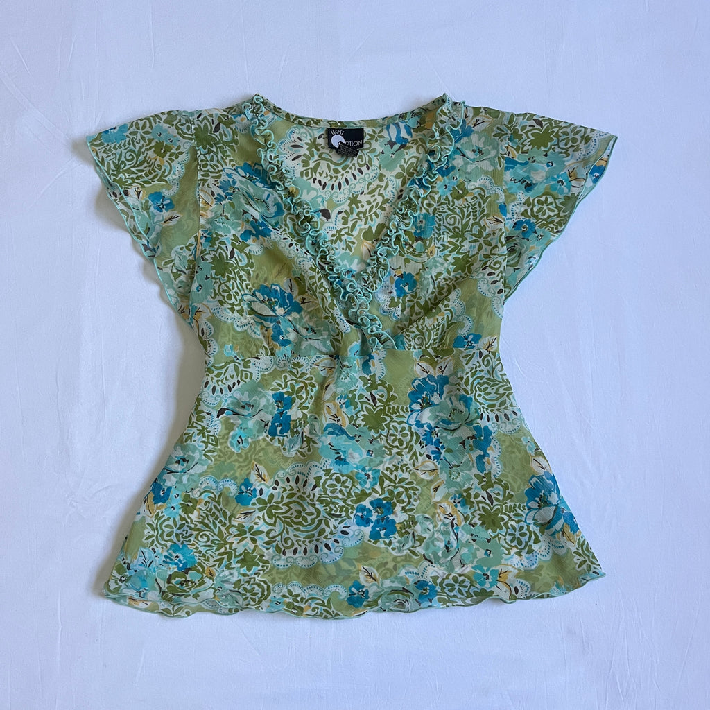 floral tie back babydoll top