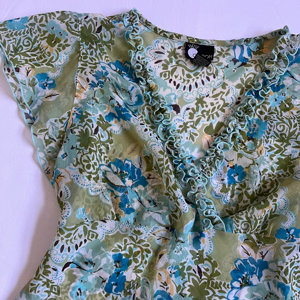 floral tie back babydoll top