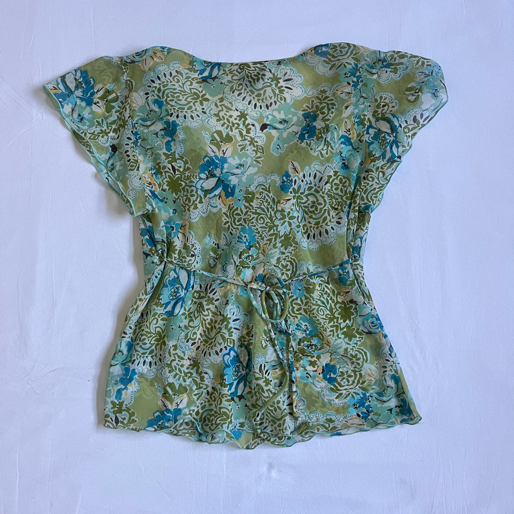 floral tie back babydoll top