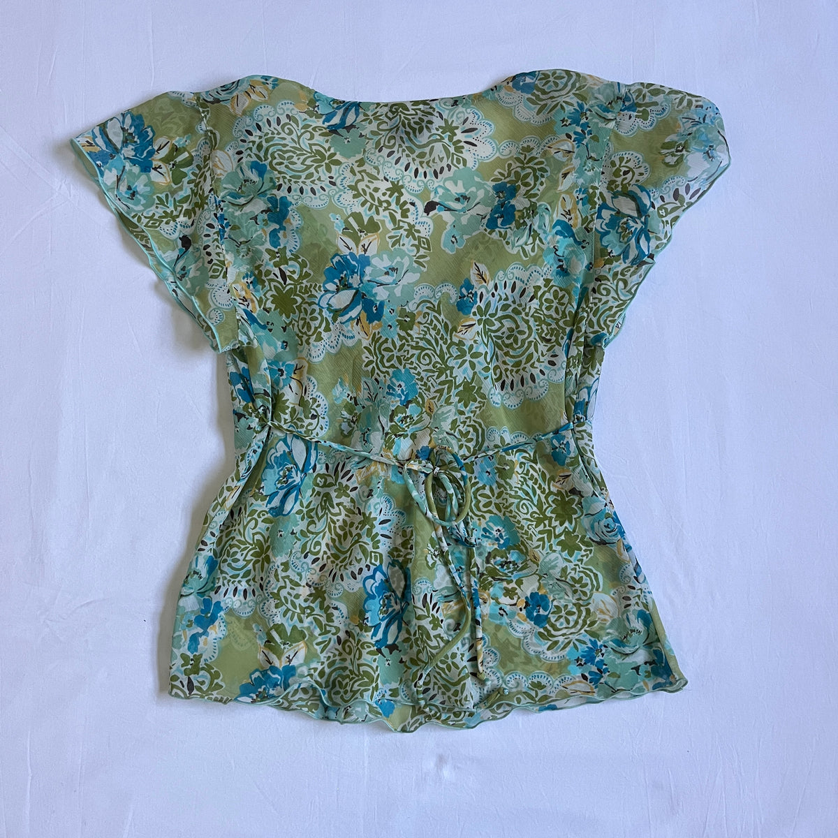 floral tie back babydoll top