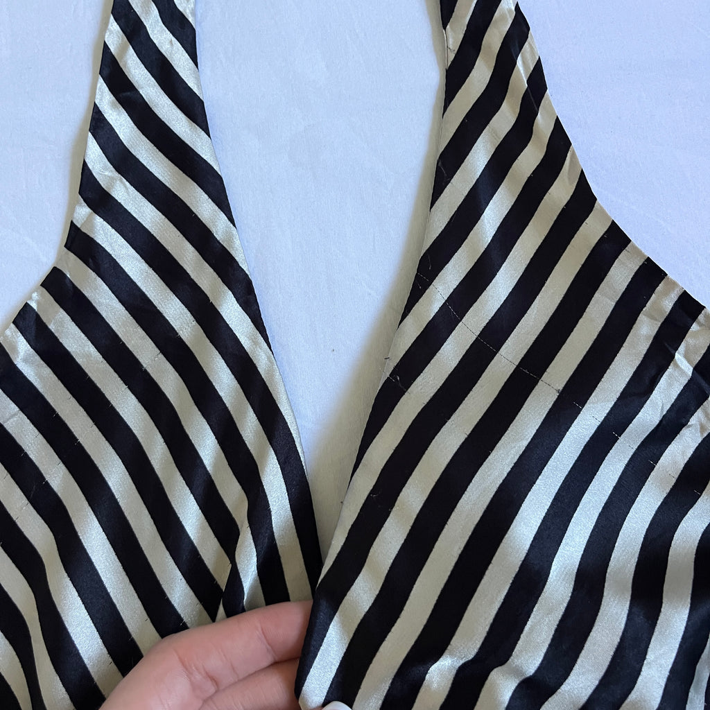 satin striped & polka dot top