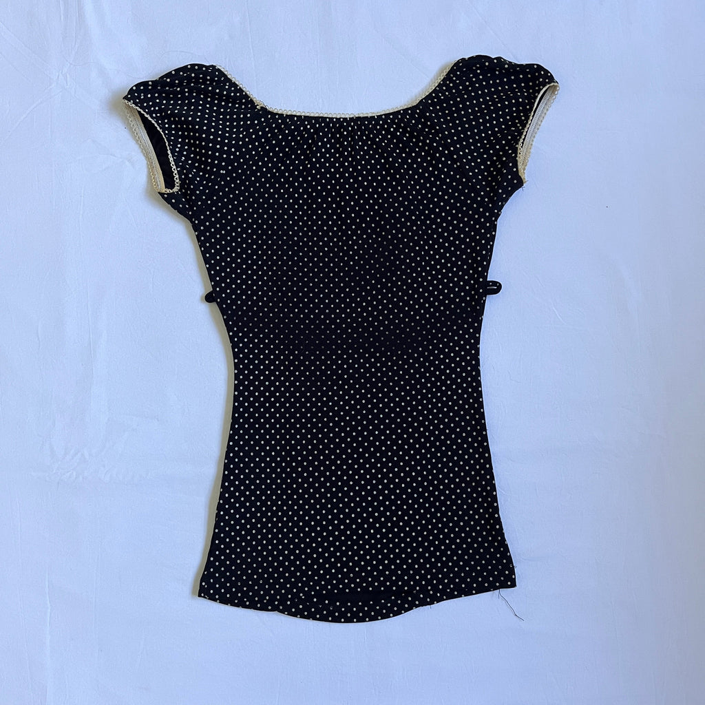 polka dot milkmaid style top