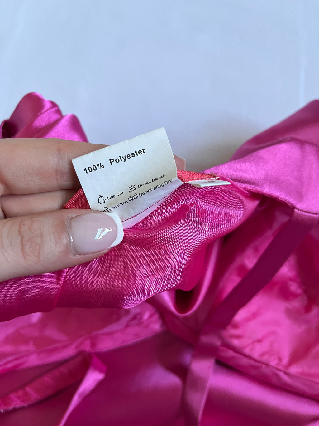 hot pink satin beaded mini dress