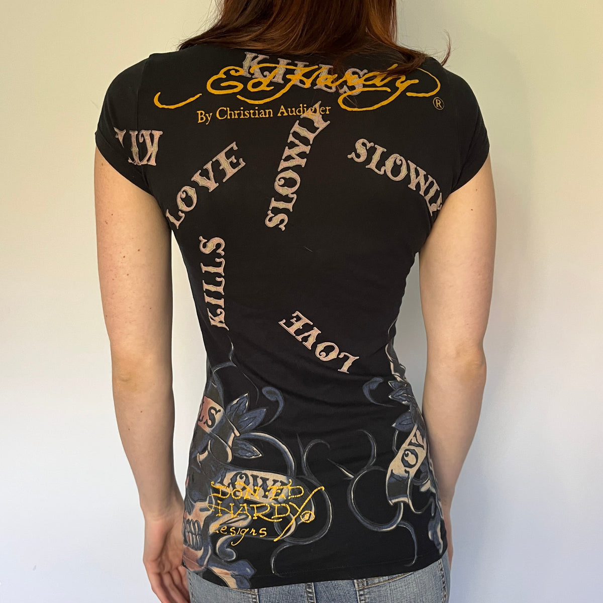 ed hardy 'love kills' fitted tee