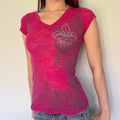 hot pink grungy top