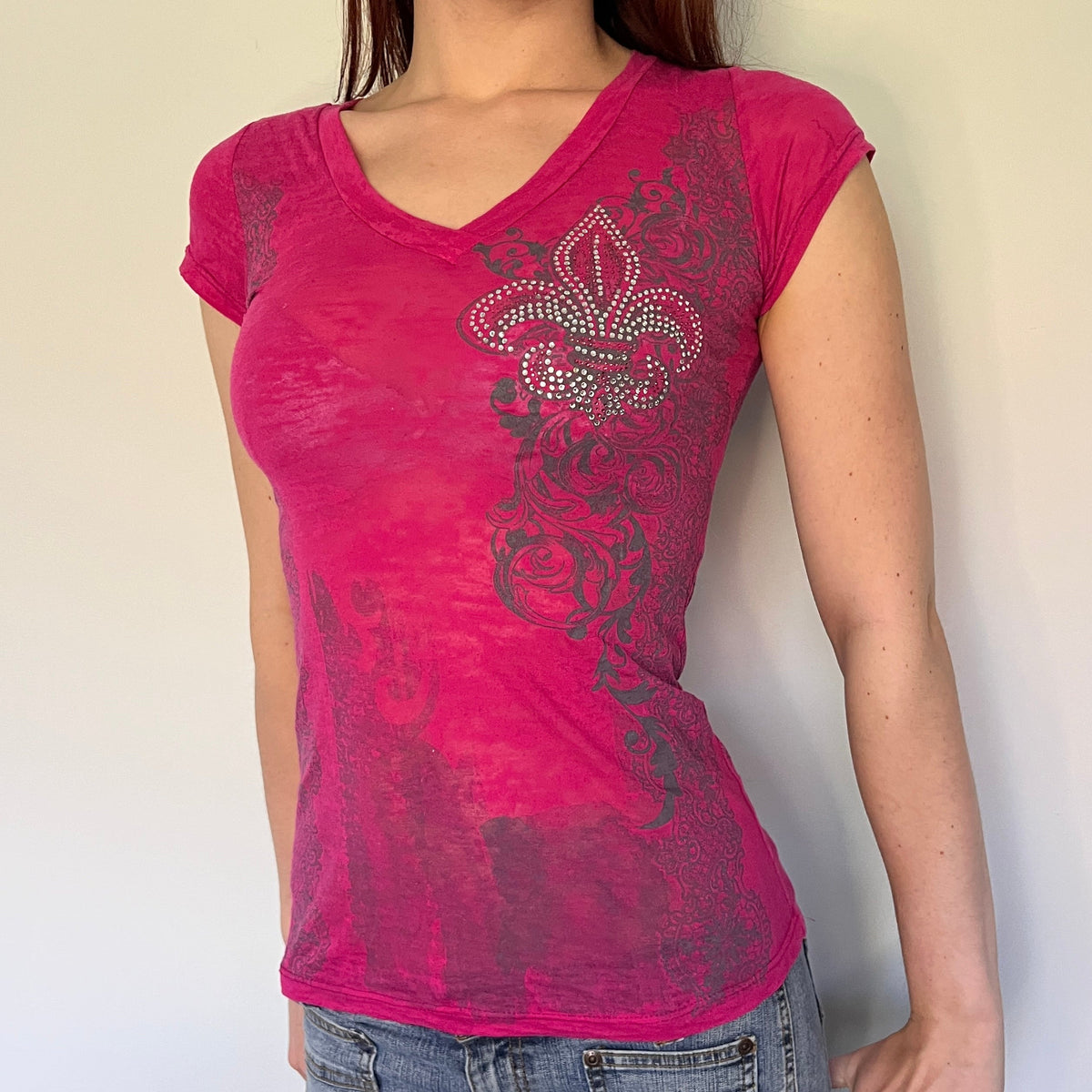 hot pink grungy top