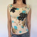 floral cowl neck top