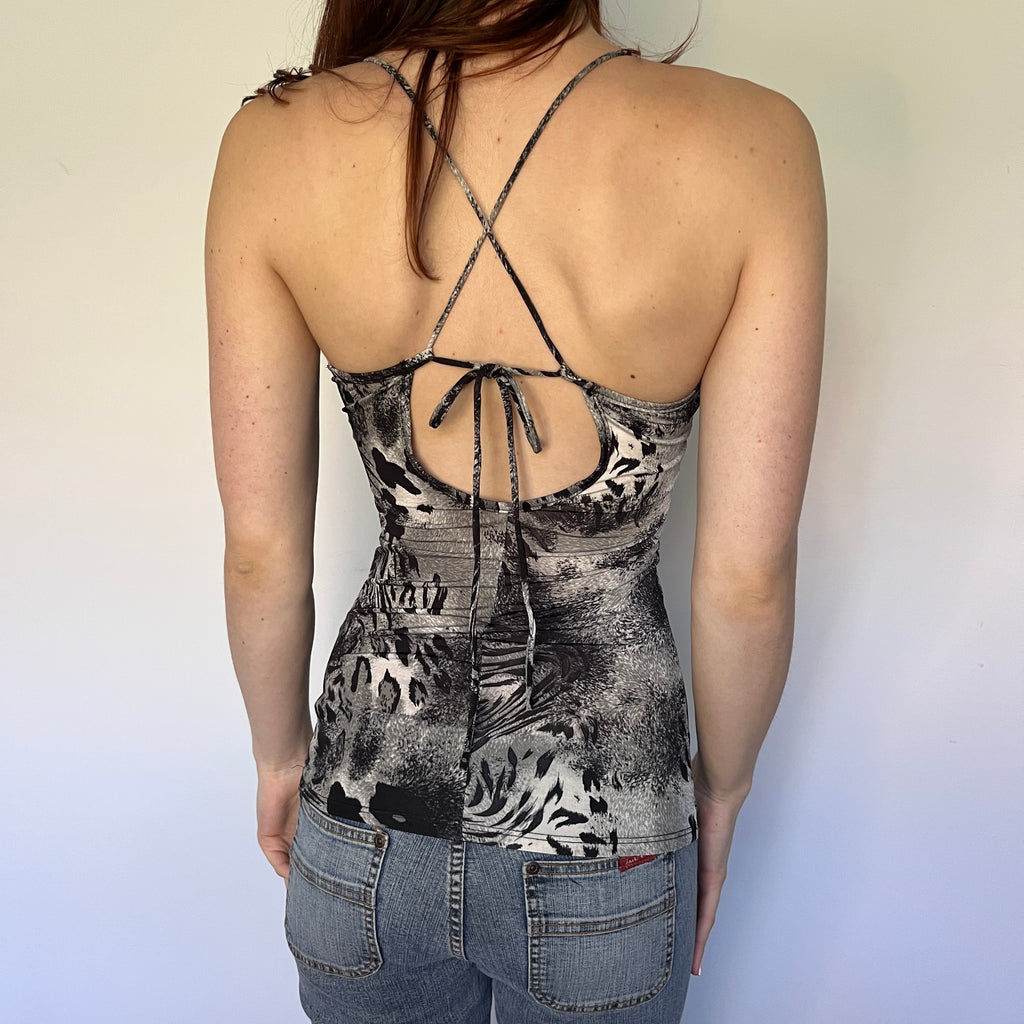 colour swatch animal print cami