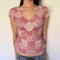 floral patchwork top
