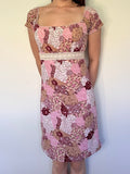 floral patchwork milkmaid mini dress