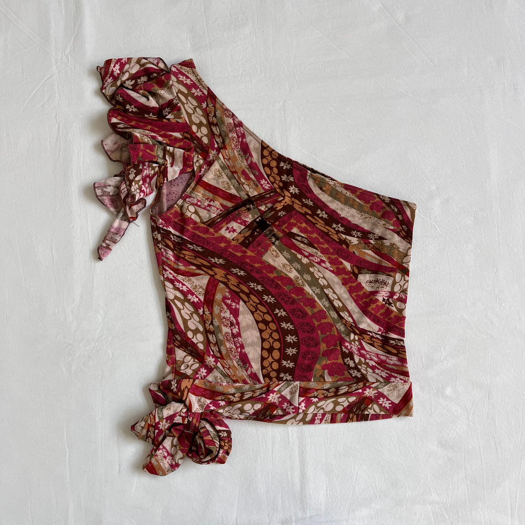 one shoulder ruffled top