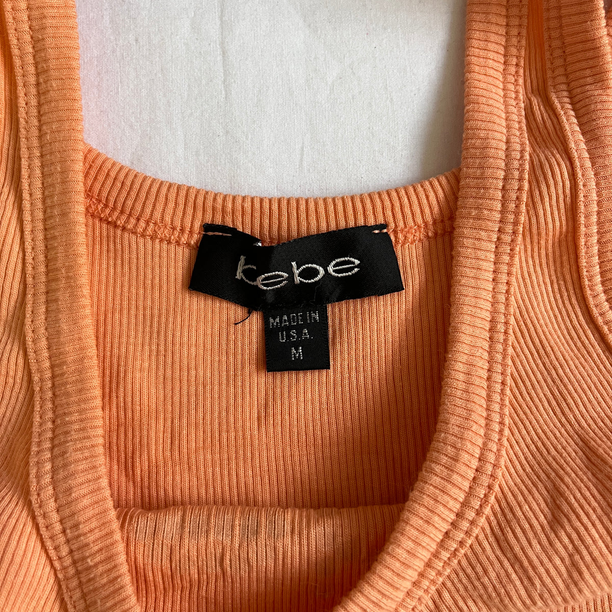 bebe orange rhinestone tank