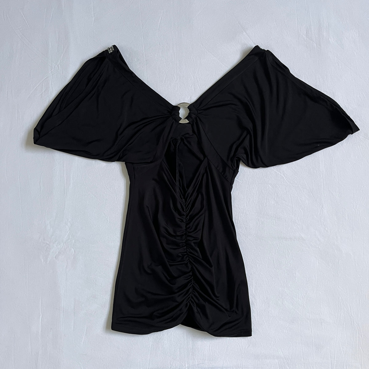 black batwing top w/ rhinestones