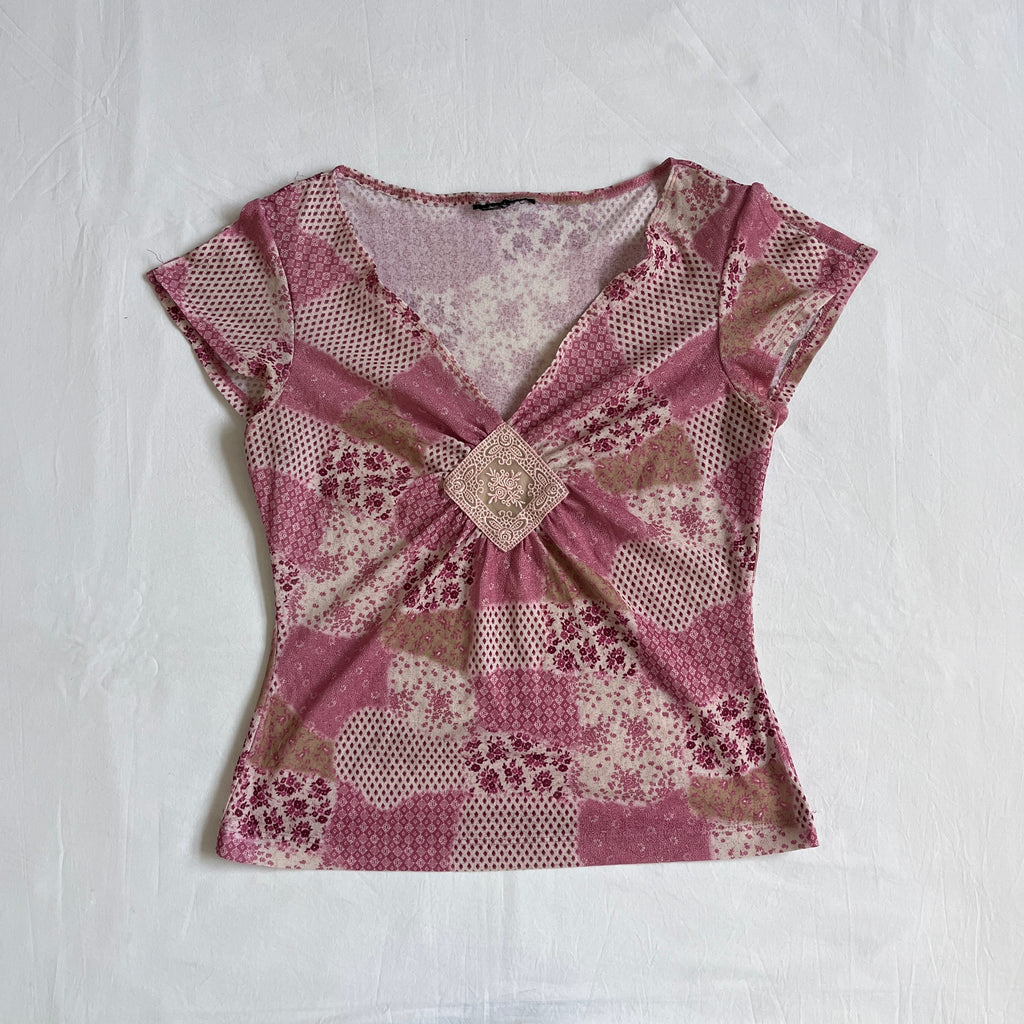 floral patchwork top