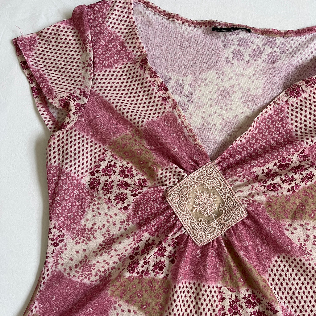 floral patchwork top