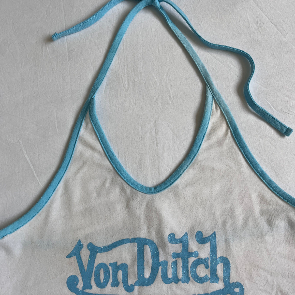 von dutch sparkly blue halter top