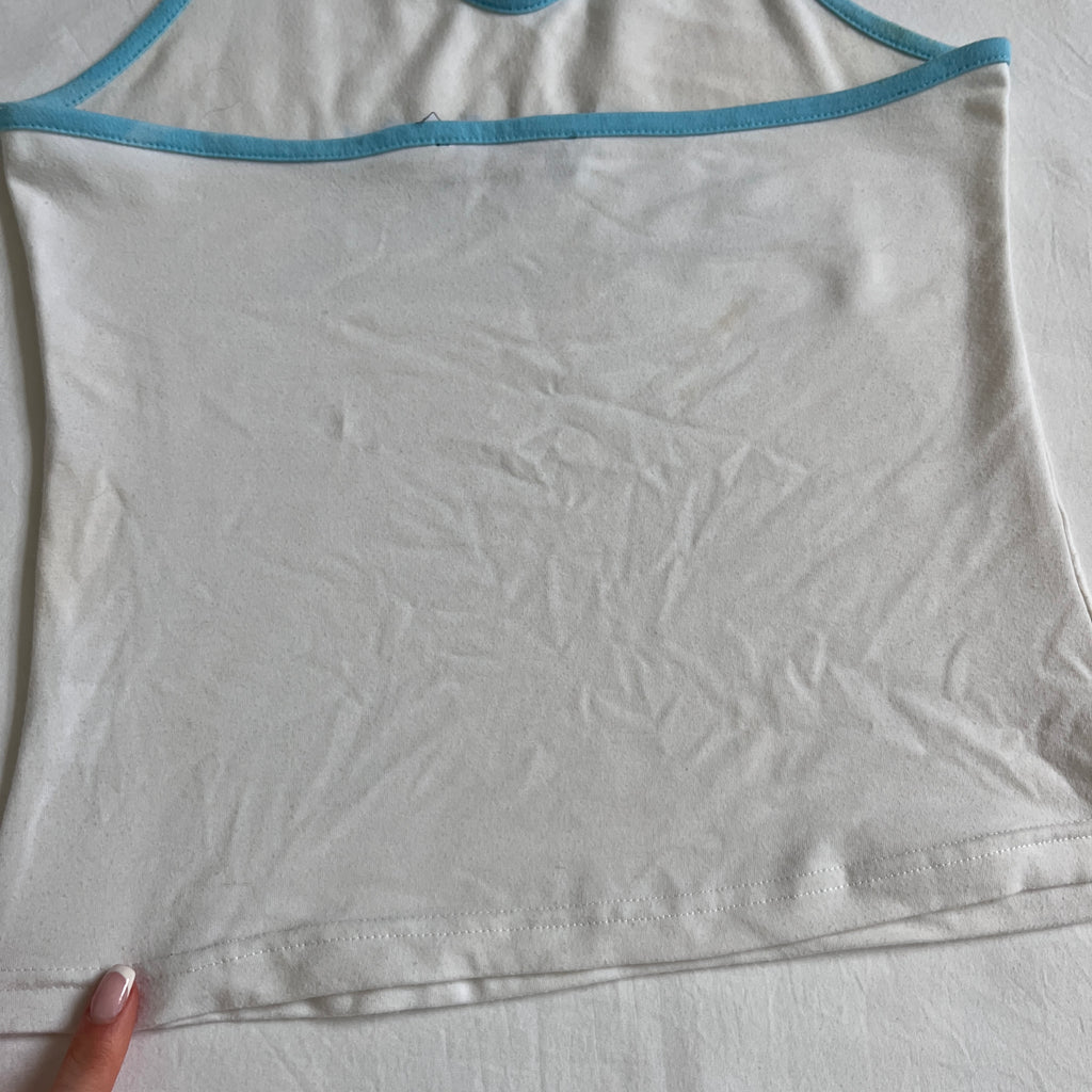 von dutch sparkly blue halter top