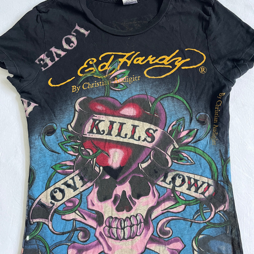 ed hardy 'love kills' fitted tee