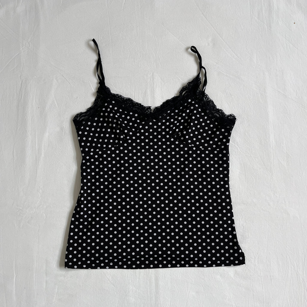 polka dot lace trim cami