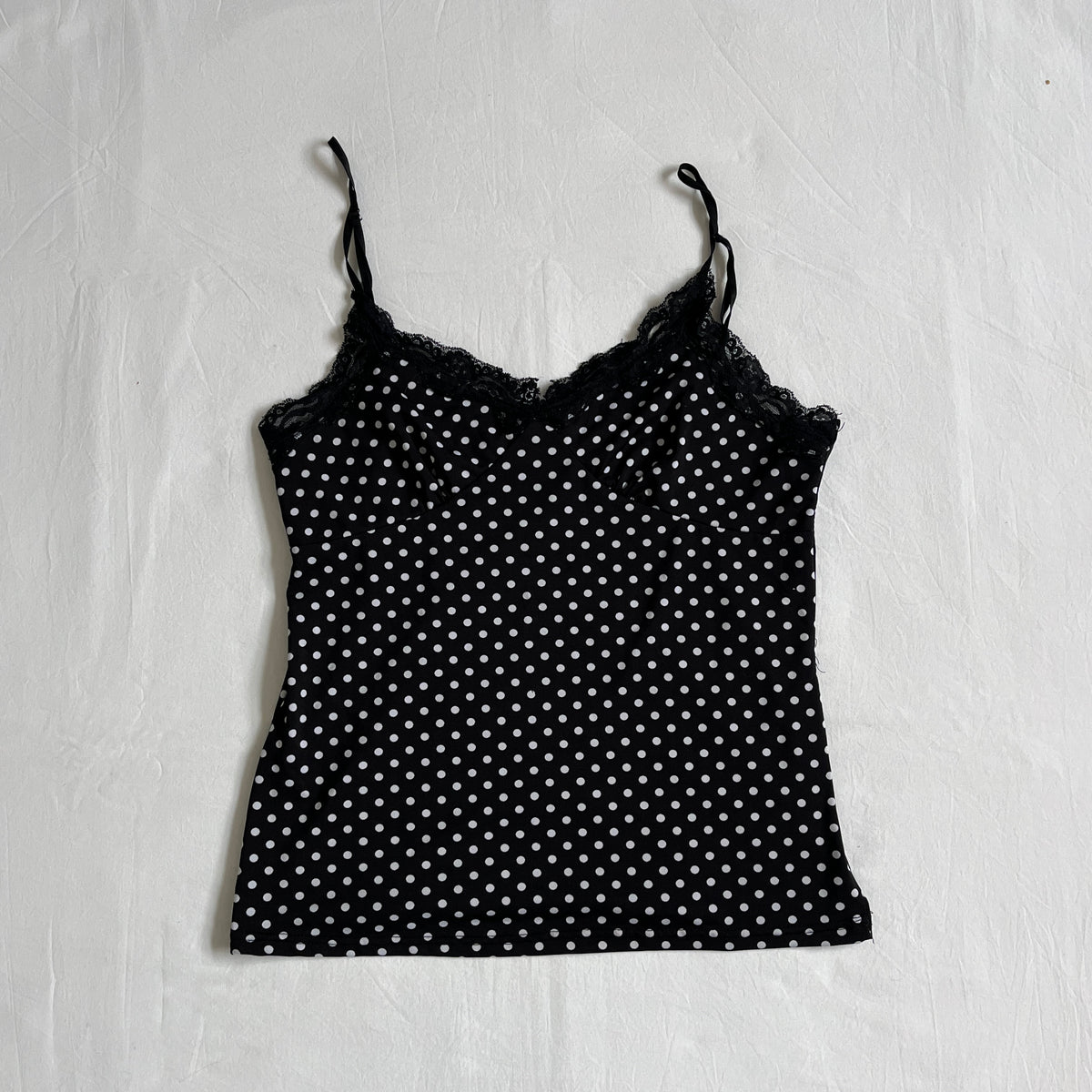 polka dot lace trim cami