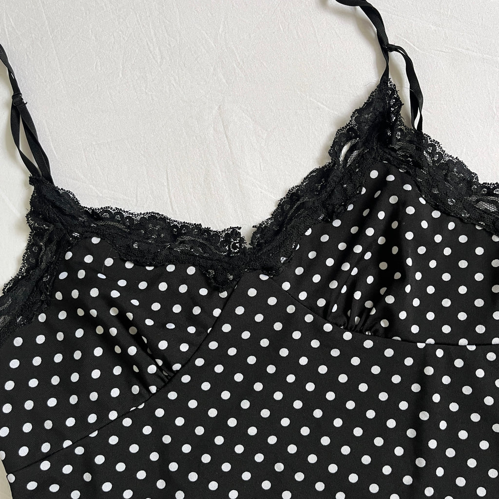 polka dot lace trim cami