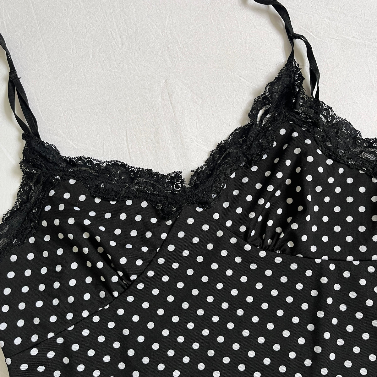 polka dot lace trim cami