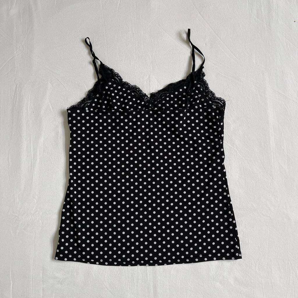 polka dot lace trim cami