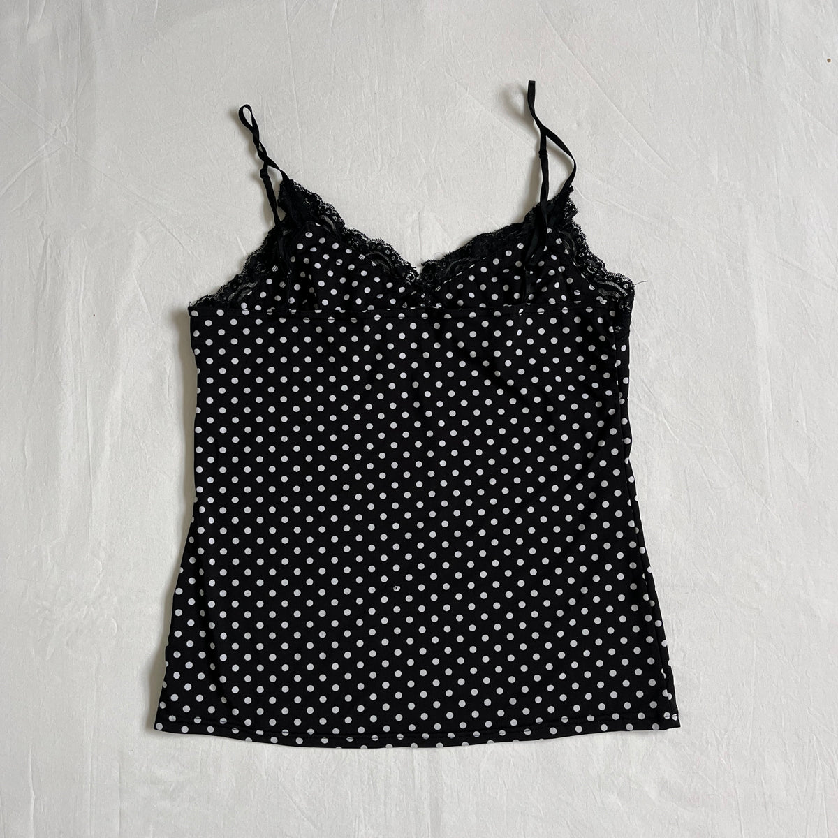 polka dot lace trim cami