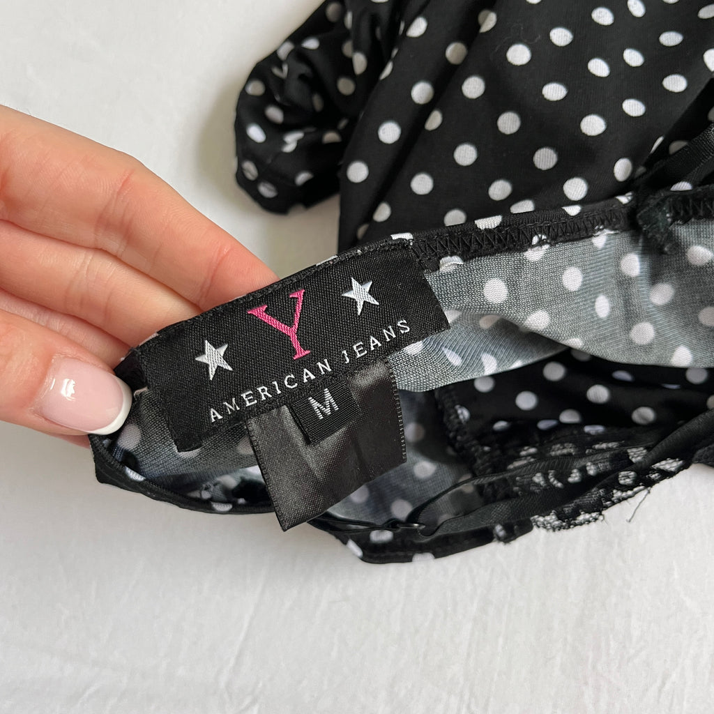 polka dot lace trim cami