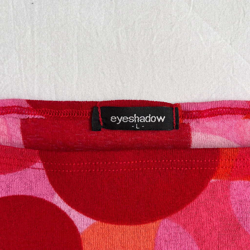 pink polka dot boatneck top