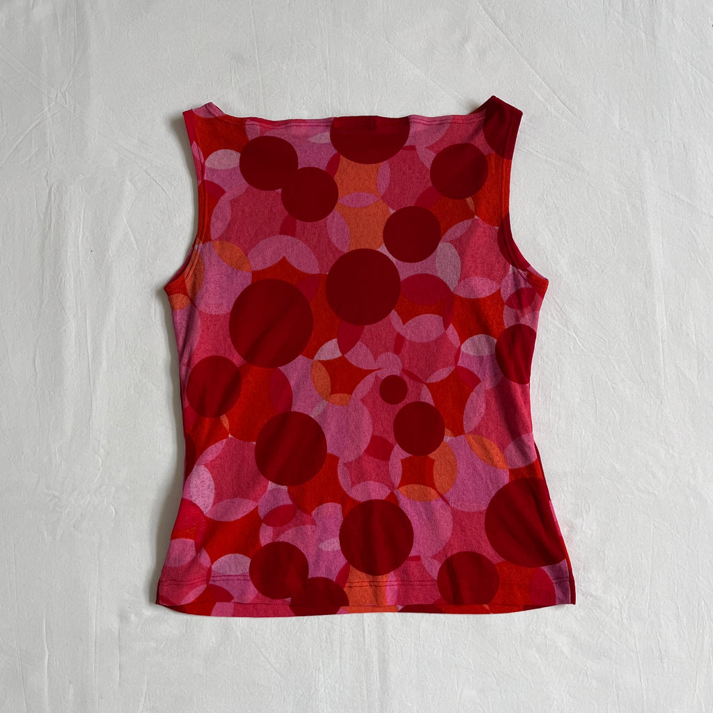 pink polka dot boatneck top