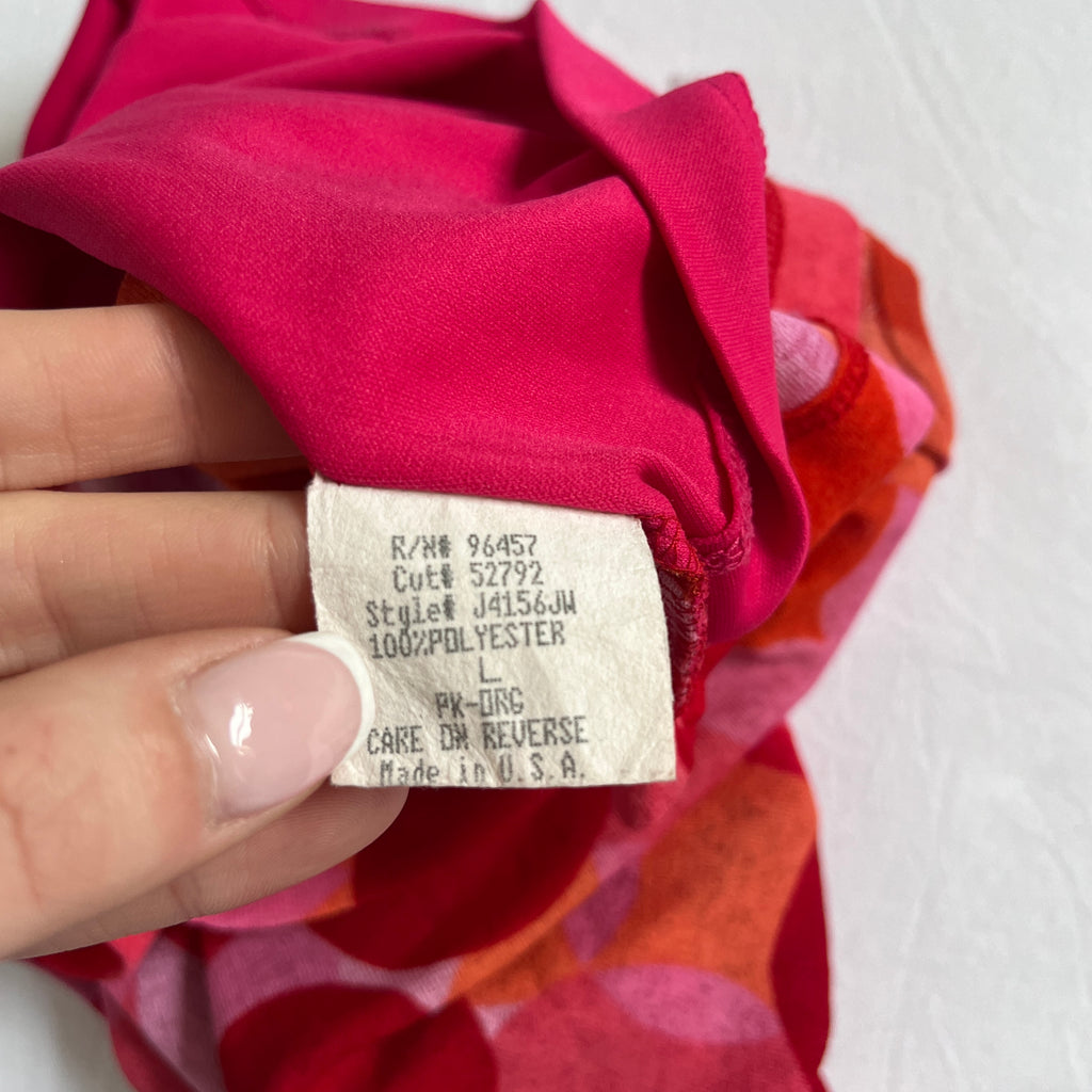 pink polka dot boatneck top