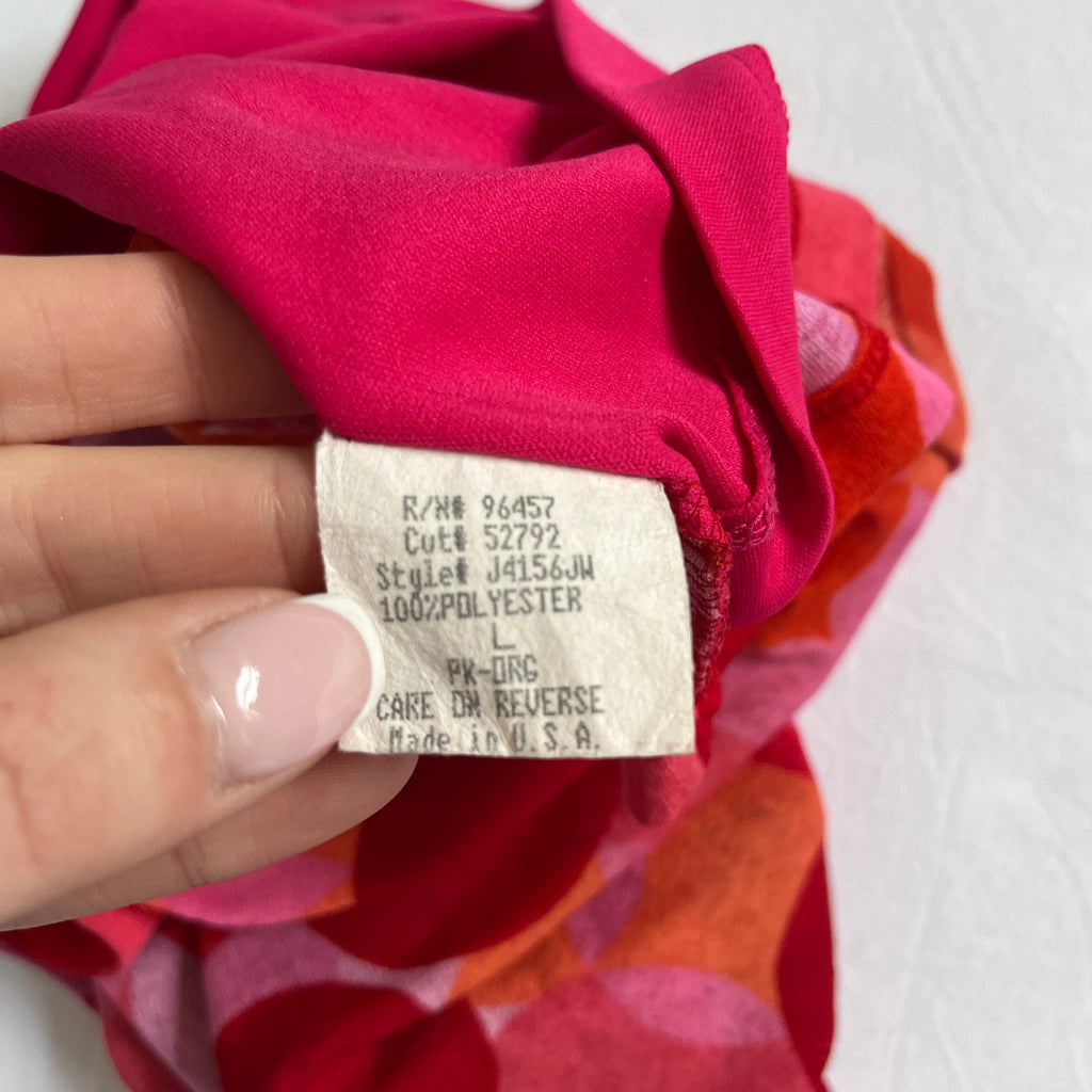 pink polka dot boatneck top
