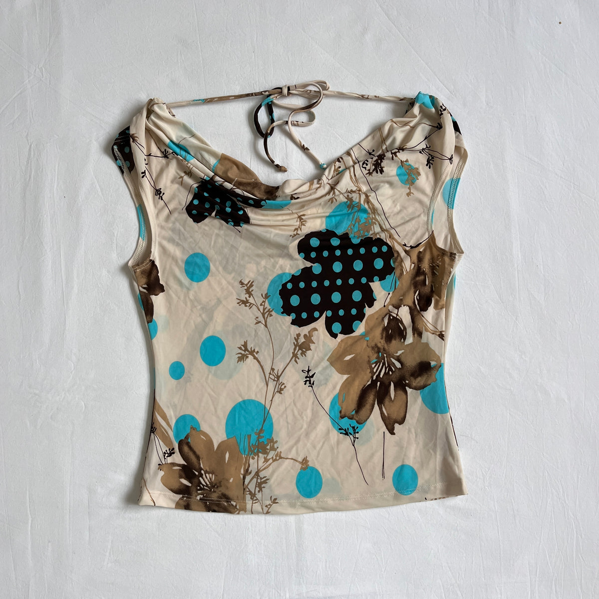 floral cowl neck top