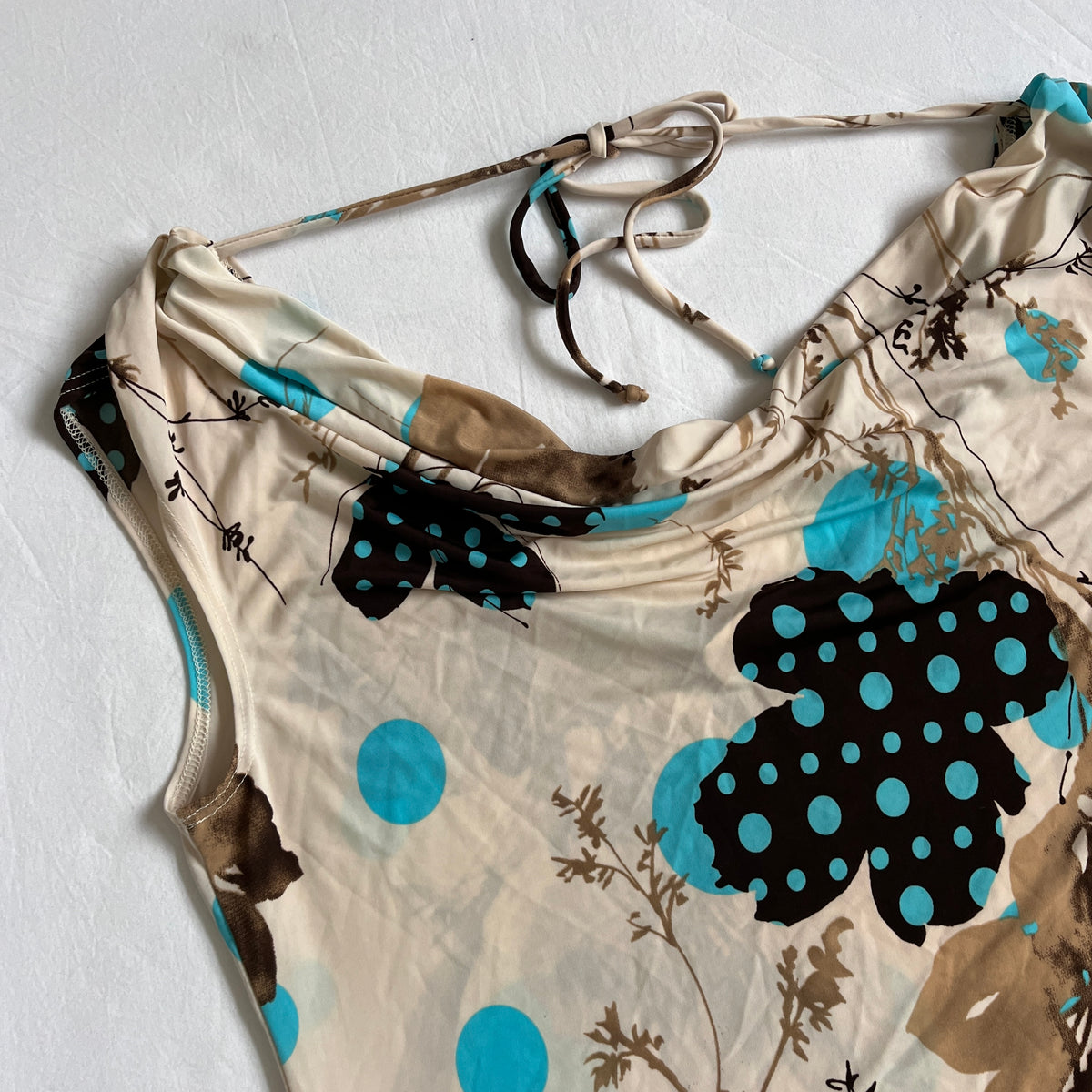 floral cowl neck top