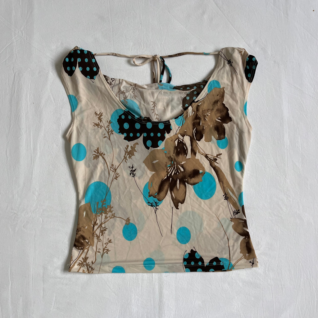 floral cowl neck top