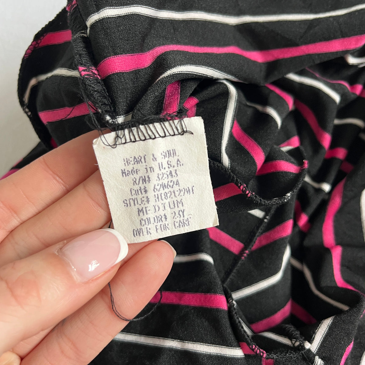 pink & black striped wrap top