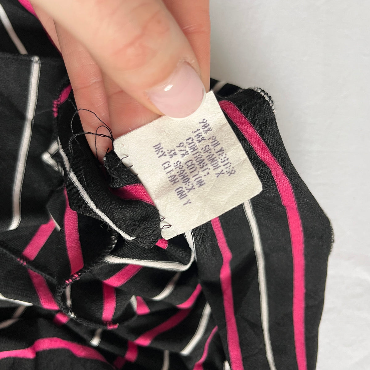 pink & black striped wrap top