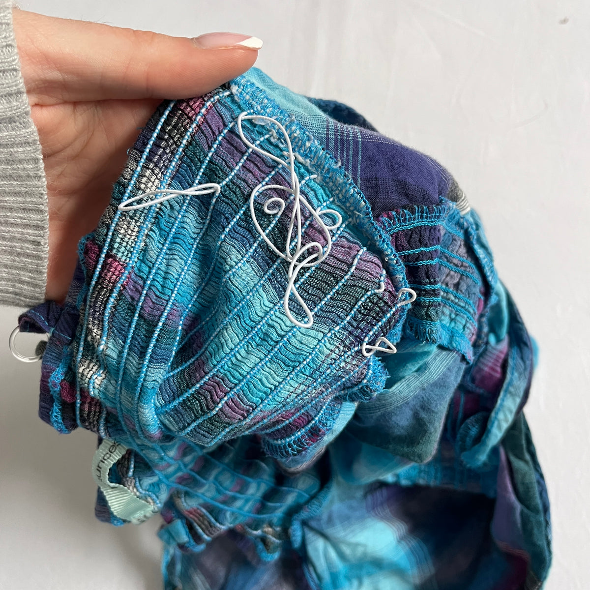 blue & purple plaid babydoll cami
