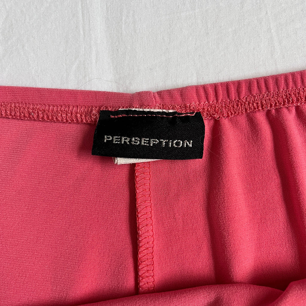 pink asymmetrical mini skirt