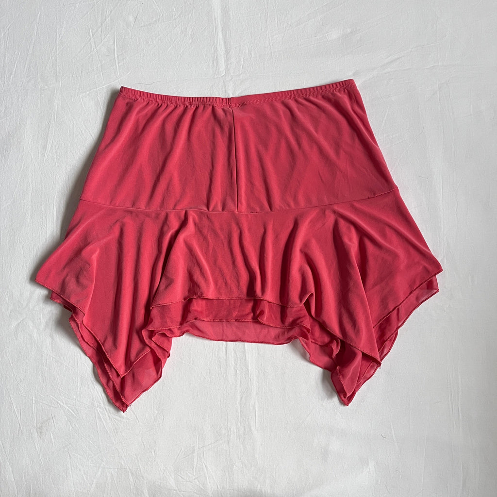 pink asymmetrical mini skirt