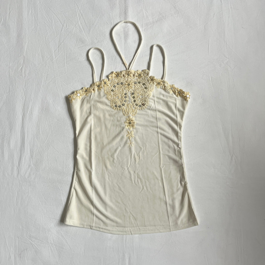 deadstock white embroidered cami